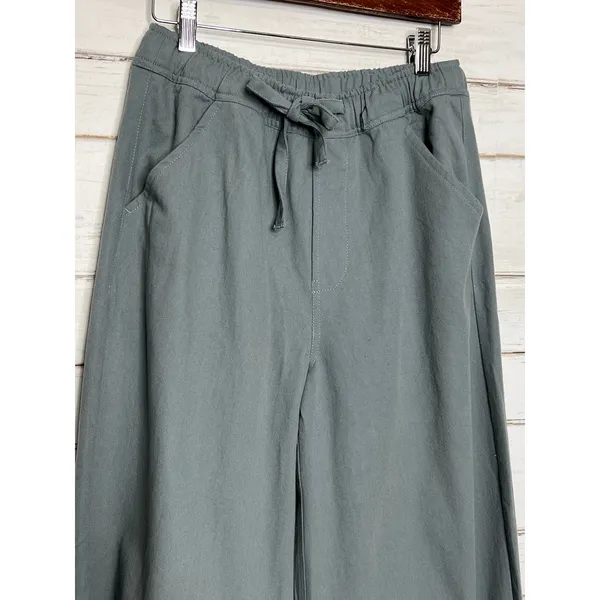 GiGiO USA Size Small Utility Wide Leg Pants Blue Cotton Cargo Barrel - Image 8