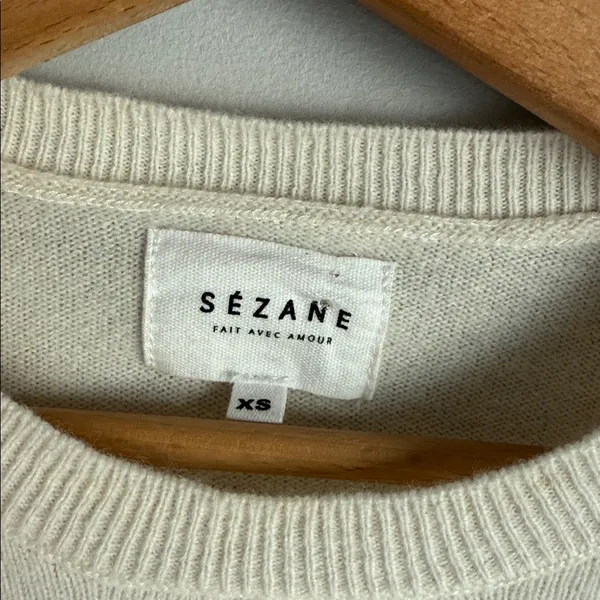 Sézane Andreas Jumper in ecru wool and cashmere XS - Image 9