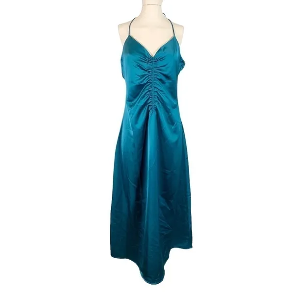 Jason Wu Satin Halter Open Back Midi Slip Dress Size Large - Image 3