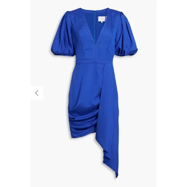 ONE33 SOCIAL Gathered crepe de chine mini dress Size 4‎ - Image 4