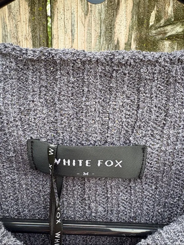 NWT White Fox Get On Down Ribbed Knit Dress Charcoal Size Medium - Image 4
