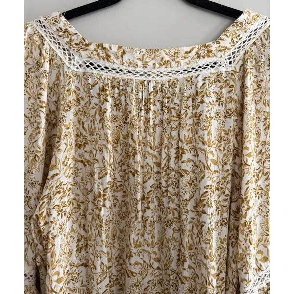Free People Talk About It Tunic Top Ivory Combo Women's Size Medium‎ - Image 4