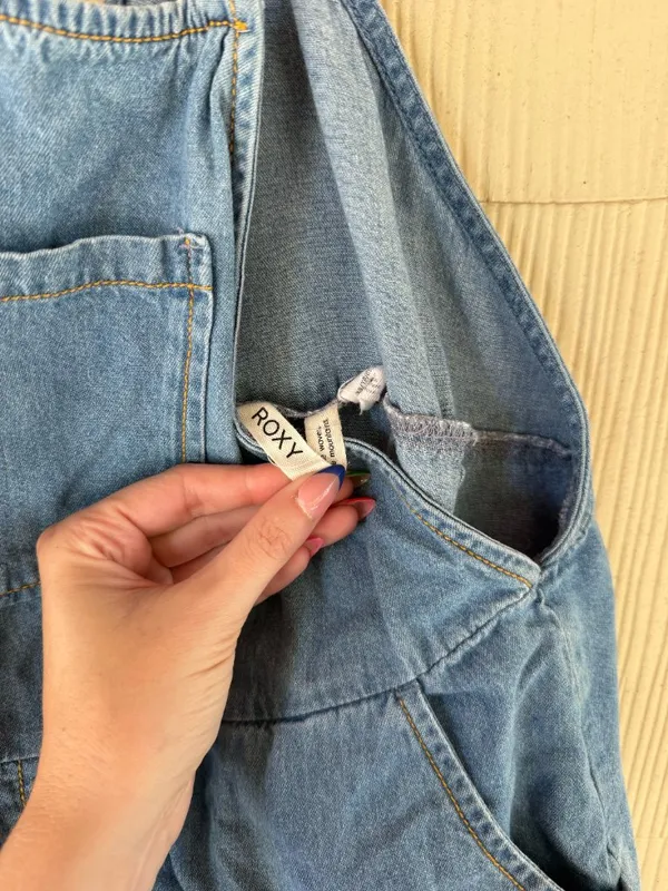 Roxy Beach Party Denim Short Overalls - Image 2