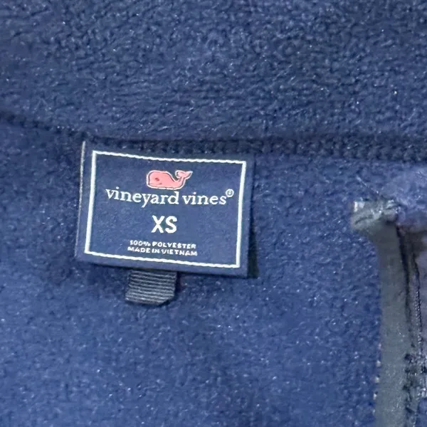 Vineyard Vines Womens XS Navy Blue Fleece Full Zip Vest Indianapolis Flag Logo‎ - Image 3