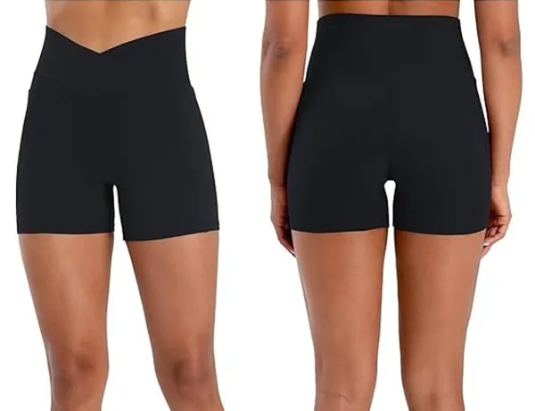 NWT ~ Women's Black Spandex Biker Yoga Pockets Shorts ~ Size SMALL - Image 2