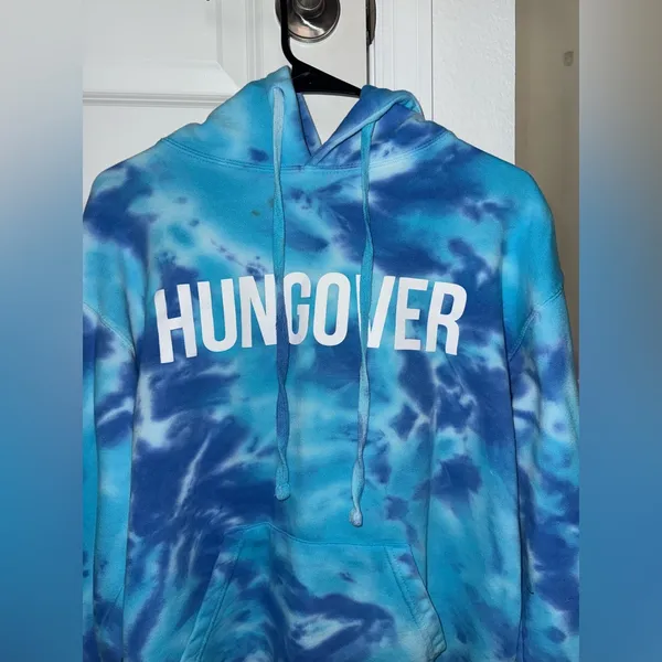 Barstool Sports Blue Tie-Dye Hungover Hoodie - Image 7