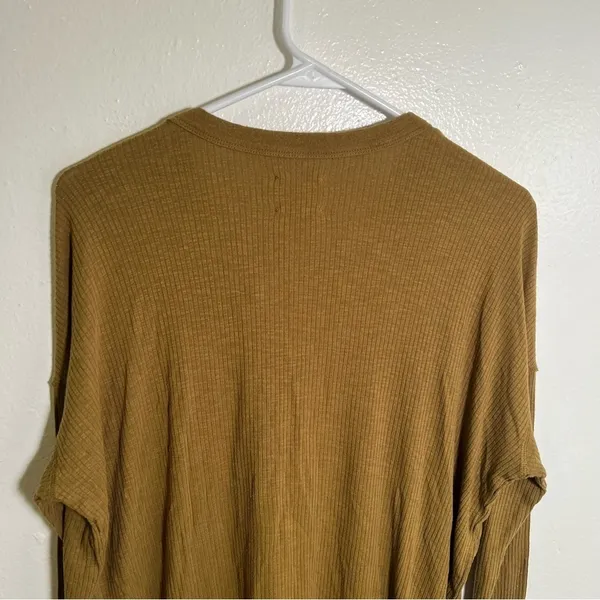 Offline‎ by Aerie Women's Size XS Henley Top Olive Green Ribbed Long Sleeve Snap - Image 7