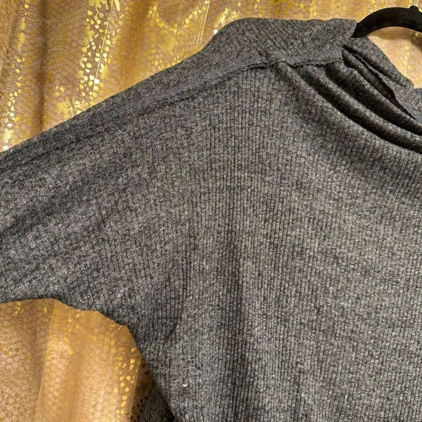 We The Free People Londontown Thermal Tunic Top Charcoal Gray Stretch XS - Image 5