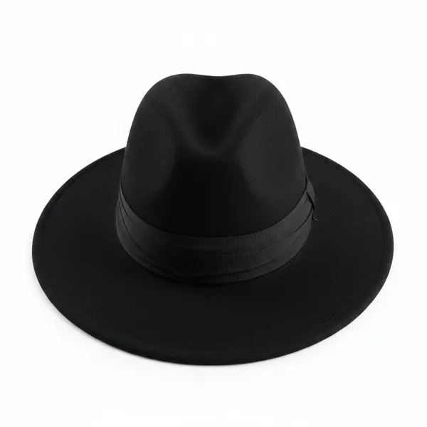 Zara Accessories Black Wool Blend Wide Brim Fedora Hat‎ Size Medium 58cm Pinched - Image 2