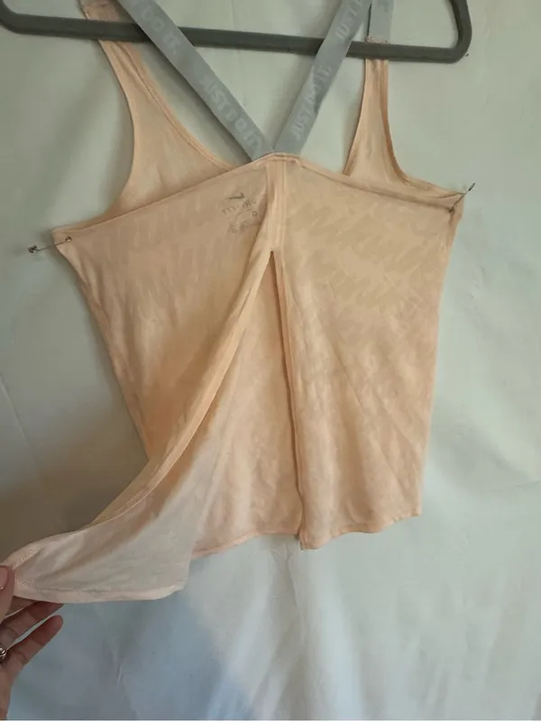 Nike Peach Athletic Tank with Gray Crossback Straps - Image 5