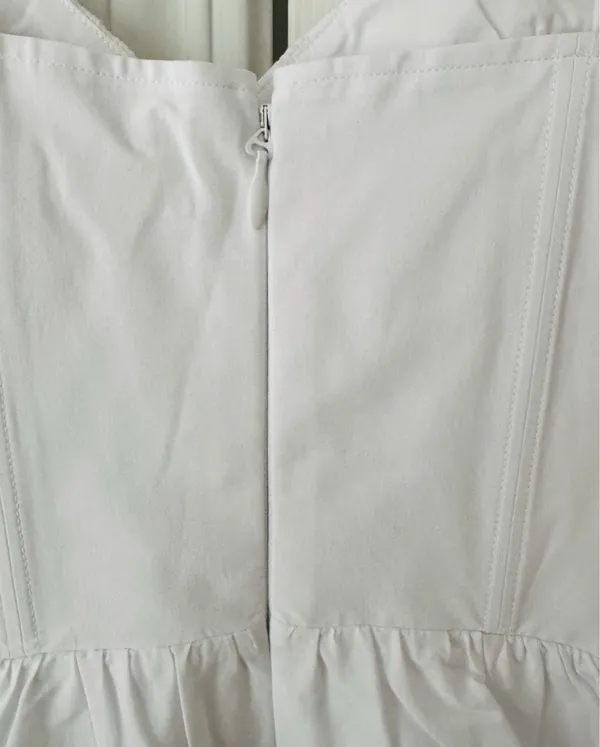 Good American Corset V-Neck Poplin Babydoll Mini Dress/Tunic, Size S - Image 13