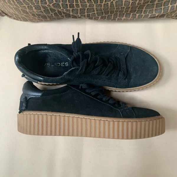 J/Slides‎ Suede Platform Sneaker Black Size 8 - Image 3