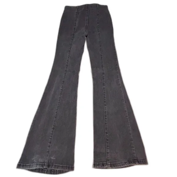Free People We The Free Slim Pull On Flare Jeans Black 24 - Image 8