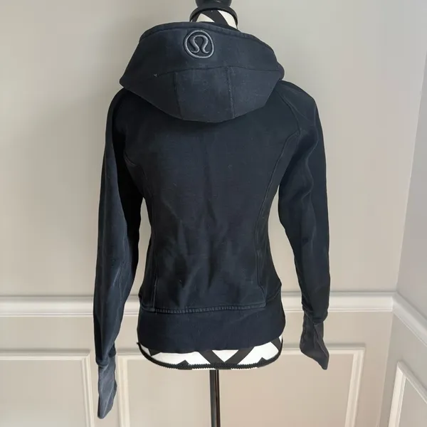LULULEMON‎ Full Zip Scuba Hoodie Hooded Jacket Heavy Black size 6 - Image 2