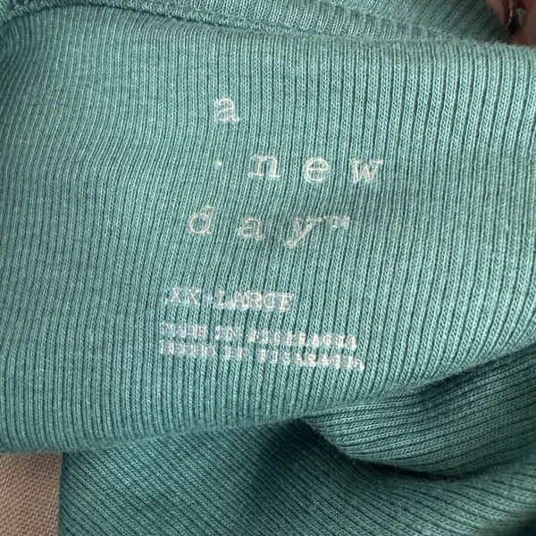 New A New Day Size XXL Green Ribbed Long Sleeve Top Crew Neck - Image 4