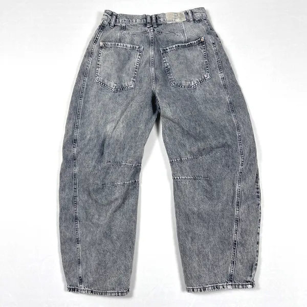 We The Free People Jeans Womens 27 Good Luck Barrel Mid Rise Gray Denim Cotton - Image 2