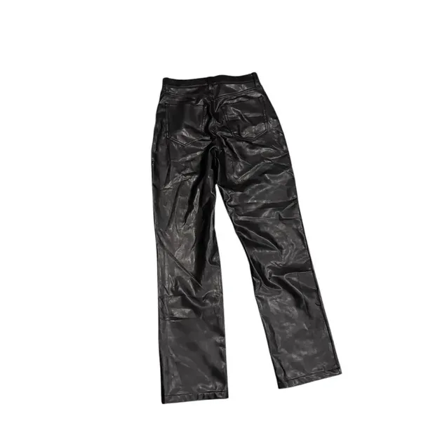 Abercrombie & Fitch The 90’s Straight Ultra High Rise Faux Leather Pants 28 6R - Image 3