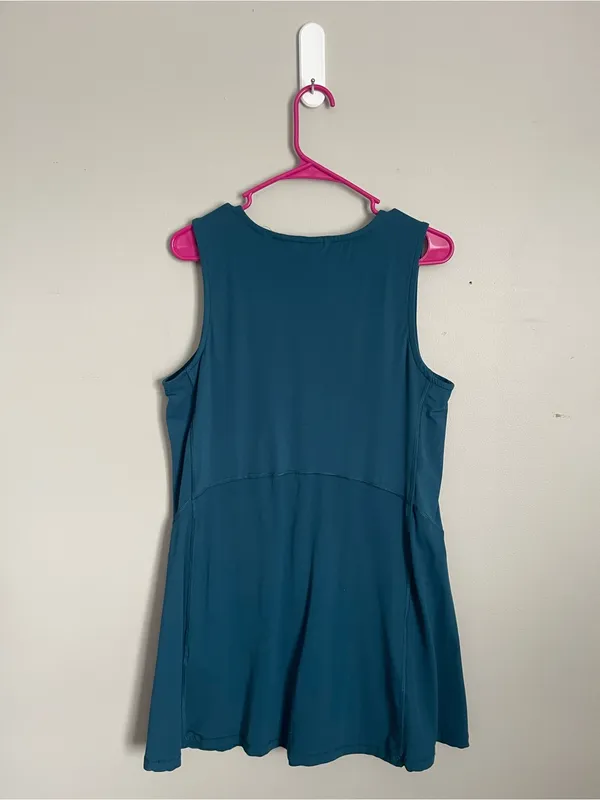 CRANE | Teal Quarter Zip Sleeveless Athletic Dress w/ Shorts Sz L - Image 5