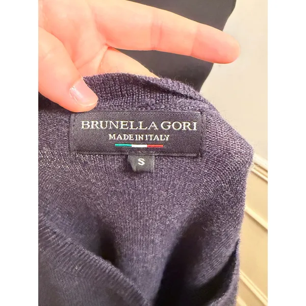 Brunella Gori Made in Italy 100% Extra Fine Merino Wool Striped Knit Sweater - Image 5