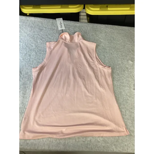 Walter‎ Hagen Womens XXL Pink Blossom Clubhouse Scallop Sleeveless Polo WGH11518 - Image 4