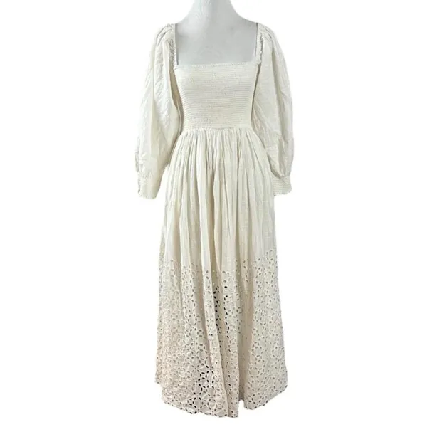 Free People Ethereal Dainty Perfect Storm Midi Dress Ivory Cream Medium Cottage - Image 8