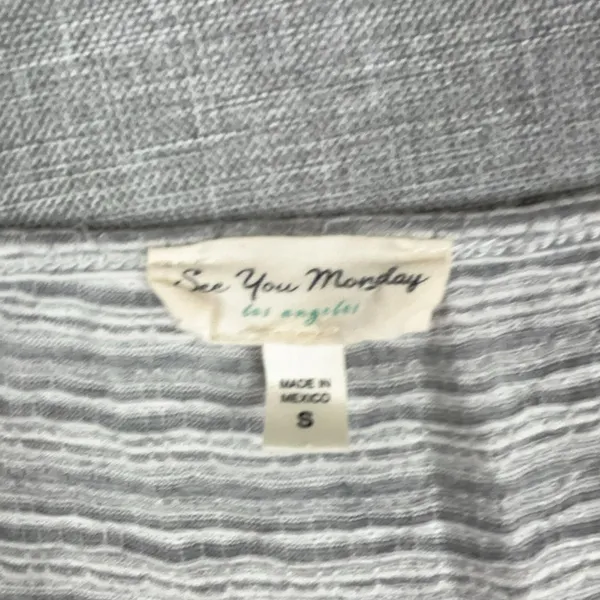 See You Monday Dress Womens Small Gray Striped V-Neck Maxi Jersey Sundress - Image 6