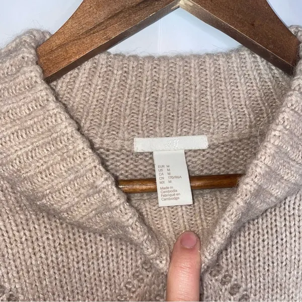 H&M Beige Wool Blend Knit Sweater - Image 6