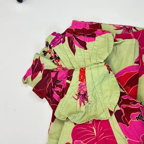 NWOT Farm Rio Fresh Garden One-Shoulder Linen Blend Midi Dress Size XS - Image 7