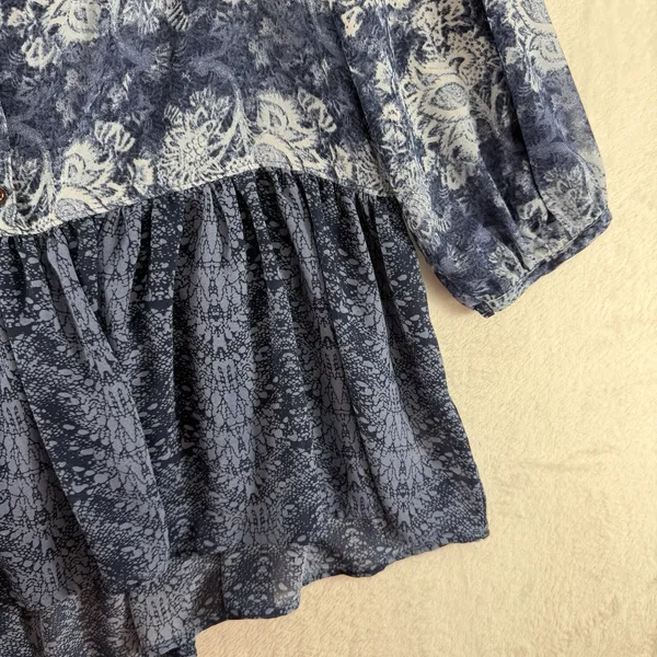 Anthropologie Ecote M Medium Peasant‎ Top Flowy Floral Print Blouse Oversized - Image 4
