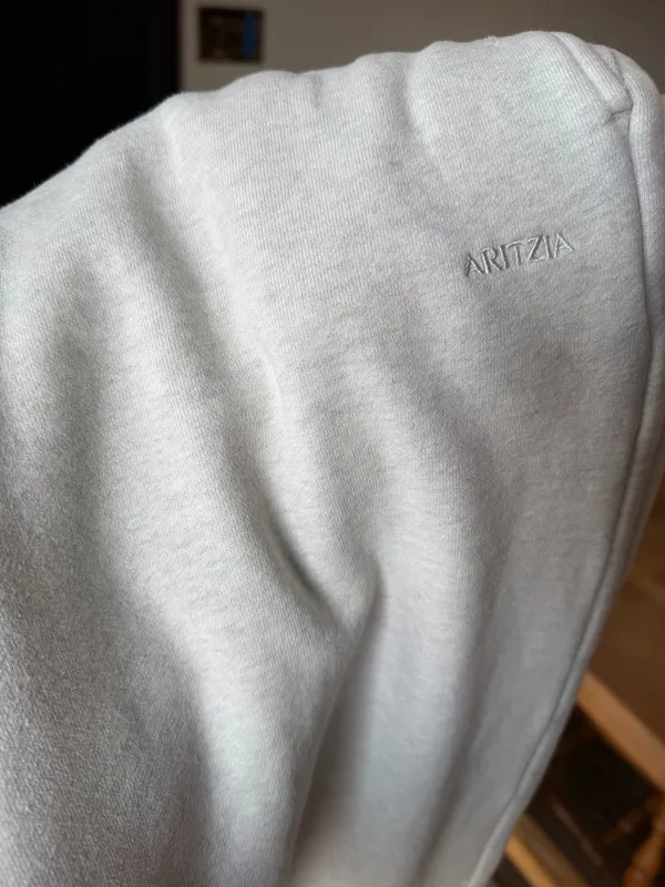 Aritzia Cozy Fleece Mega Flutter Sweatpants Heather Cloud White XS - Image 11