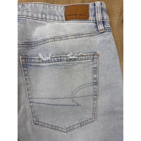 American Eagle Super High-Rise Baggy Wide Leg Ankle Jean Light Wash Distressed 6 - Image 8