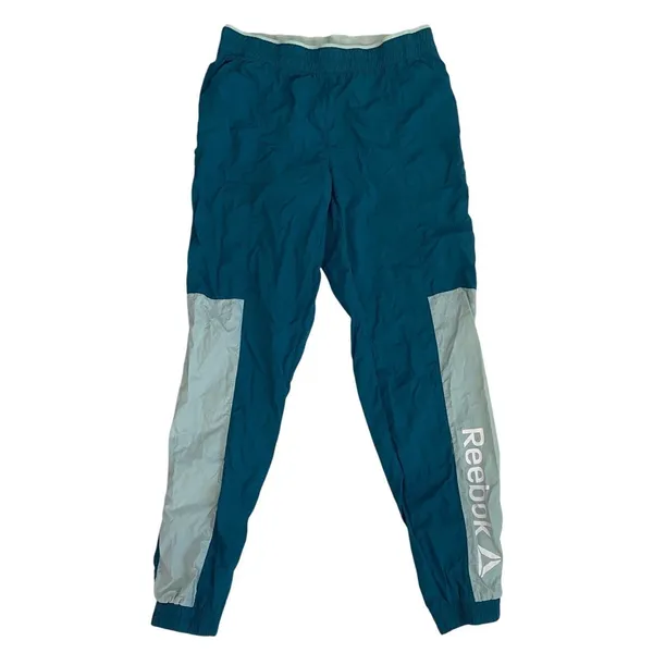 Reebok Womens Teal Colorblock Nylon Mesh Lined‎ Track Pants Joggers S - Image 7