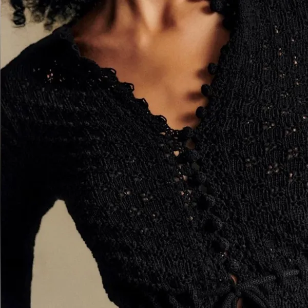 Sezane MARTIE CARDIGAN in Black, M - Image 2