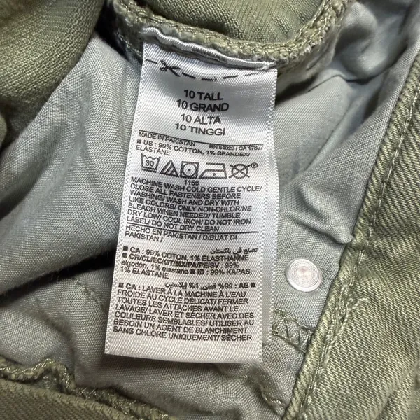 Old Navy 10 Tall 32x32 Sky-Hi Wide Leg Olive Green Extra High Rise Jeans Boho - Image 7