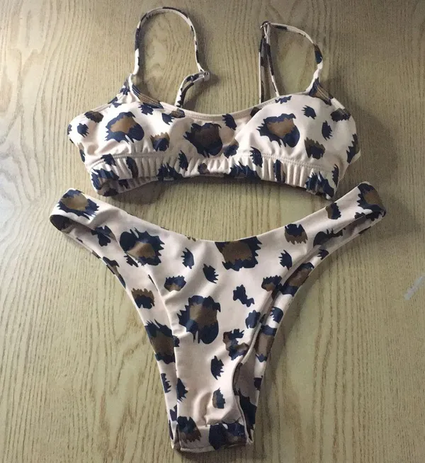 2Pc Super Sexy Animal Print Bikini Swimsuit Size Small - Image 2