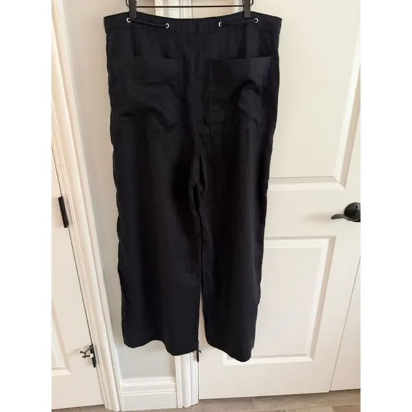Everlane NWT Wide-Leg Drawstring Linen Pants Black 16R - Image 6