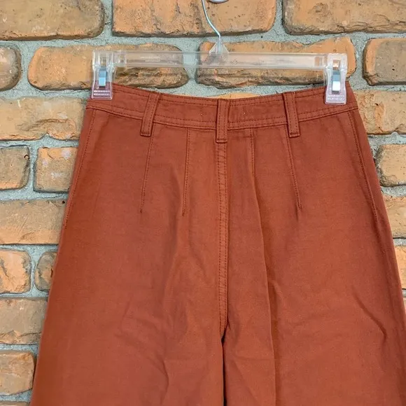 Day To Day Blu‎ Pepper Cropped Wide Leg Pants High Waist Casual Copper Size 26 - Image 4