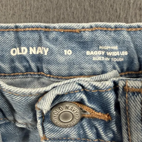Old Navy Extra High-Rise Sky-Hi Wide Leg Jeans Womens 0 Blue Light Stretch Denim - Image 3
