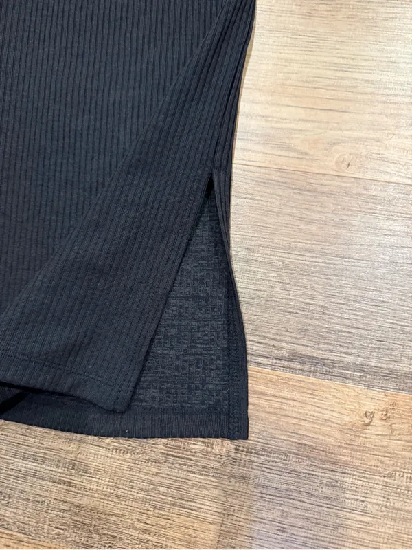 H&M Black Ribbed Wide-Leg Knit Pants - Image 6