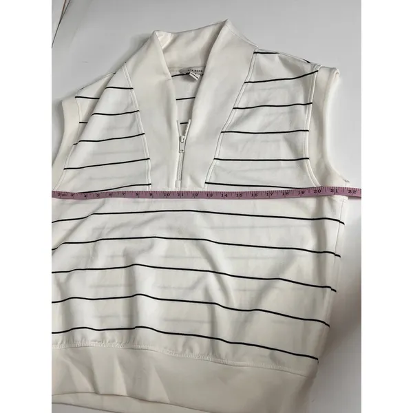 Rae Mode Matching Set Womens S Striped Half Zip Pullover Skort Shorts White - Image 9