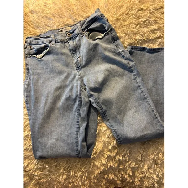 Levis 314 Shaping Straight Leg Jeans Light Wash Blue‎ Denim W30 L32 Mens 10M - Image 2