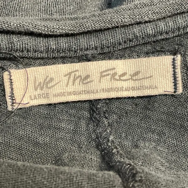 Free People We The Free Be My Baby Black Long Sleeve Lettuce Edge T Shirt Tee L - Image 4