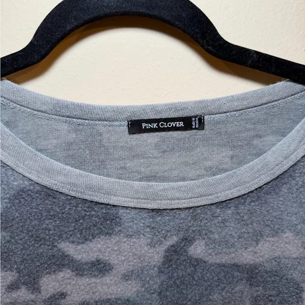 Pink Clover Blue and Gray Camo Crewneck Sweater - Image 2