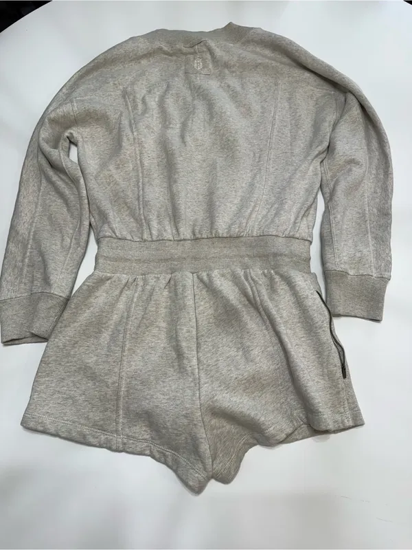 FP Movement by Free People Heather Gray V-Neck Lounge Romper - Image 7