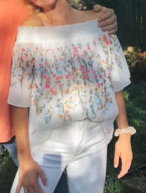 Matty M Strapless White Blouse - Image 5