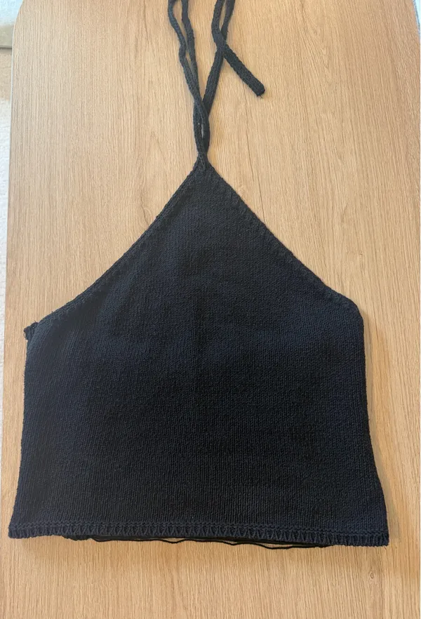 ZARA Black Knit Halter Top - Image 2