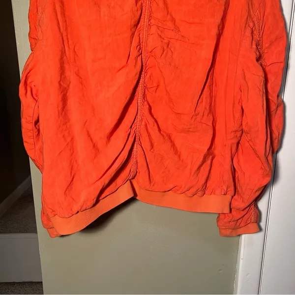 Free People Women's Size Medium On Point‎ Bomber Jacket Tomato Bisque Orange - Image 8
