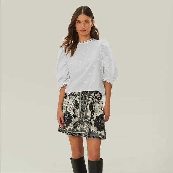 NWT Off-White 3d Flowers Cotton Blouse S - Image 4