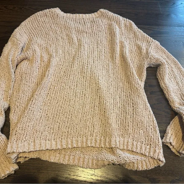 Aerie Pale Pink Knit Crew Neck Sweater small - Image 3