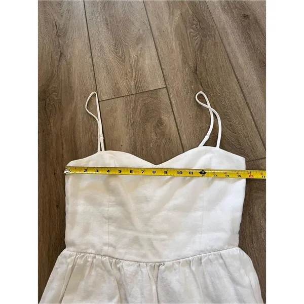 Reformation Olivia Linen Midi Dress White Size 6 - Image 12